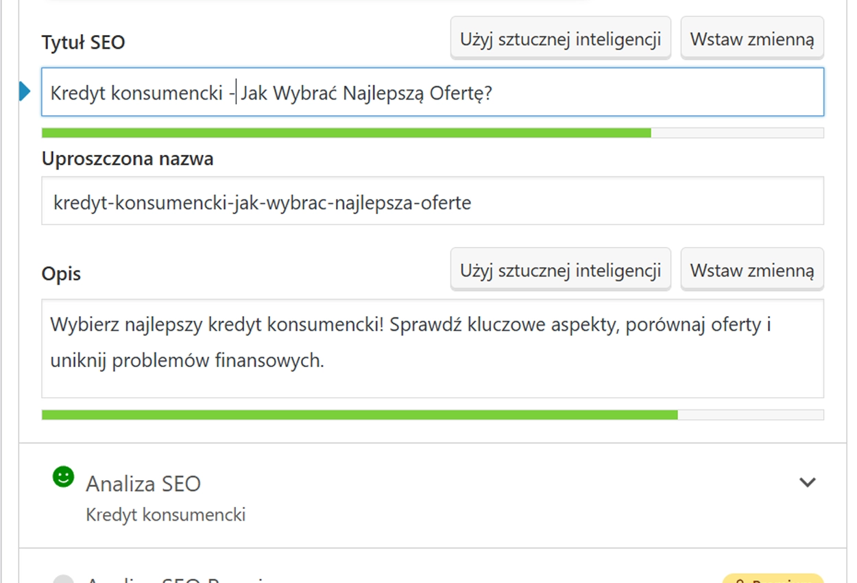 Automatyczne meta tytuły i opisy