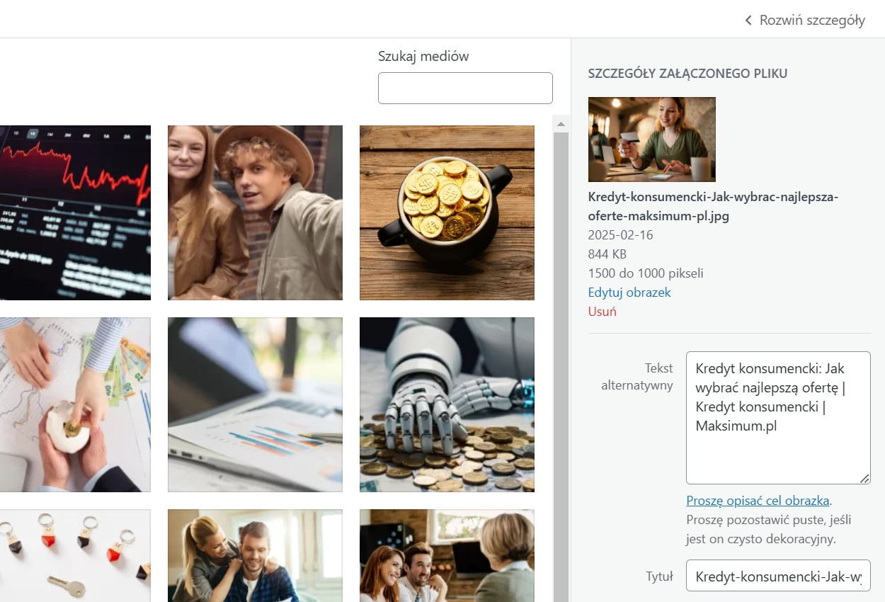Obrazy wyróżniające i ALT